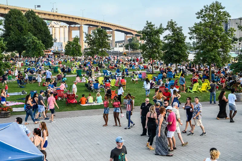 Crowd Spending an Evening on Lawn